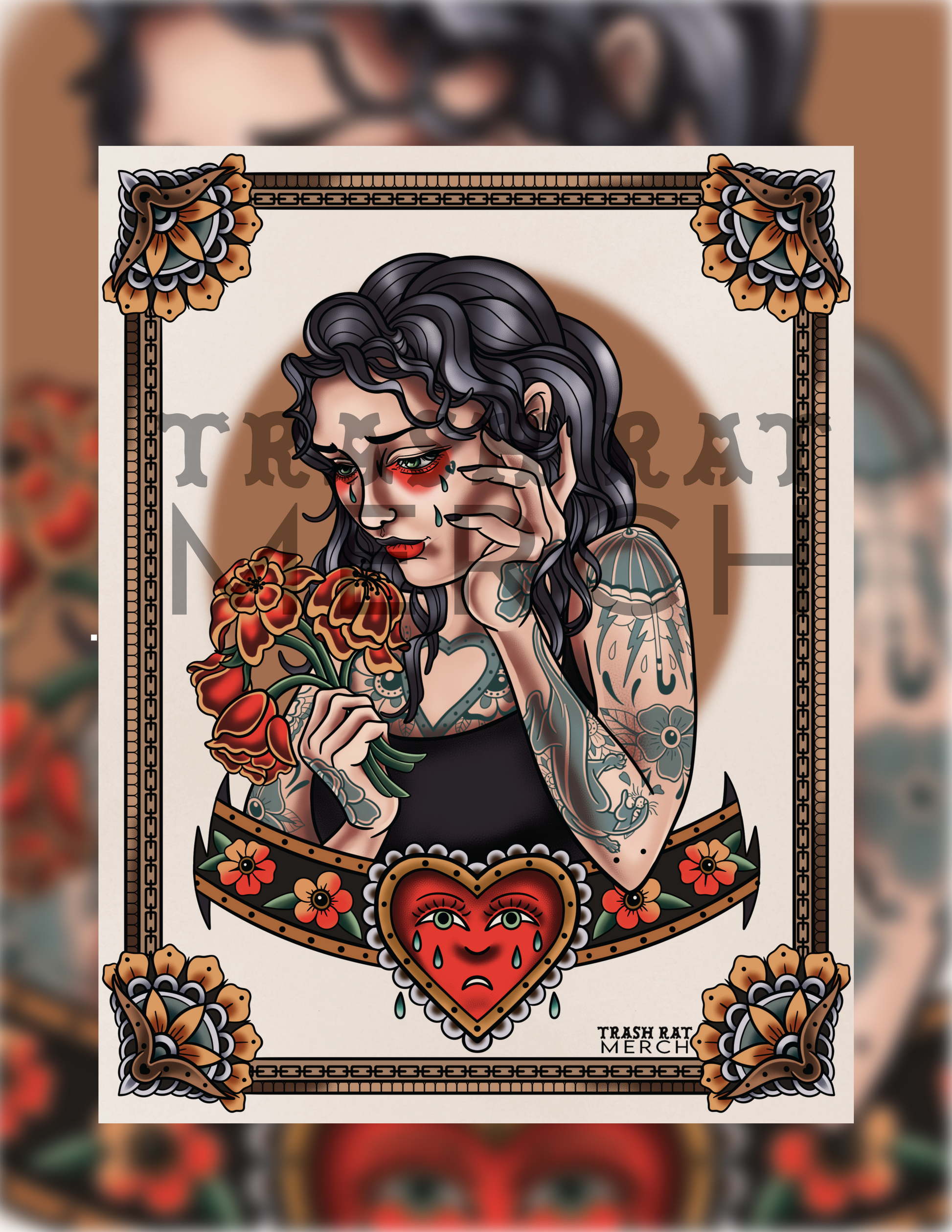 Crybaby Traditional Tattoo Girl