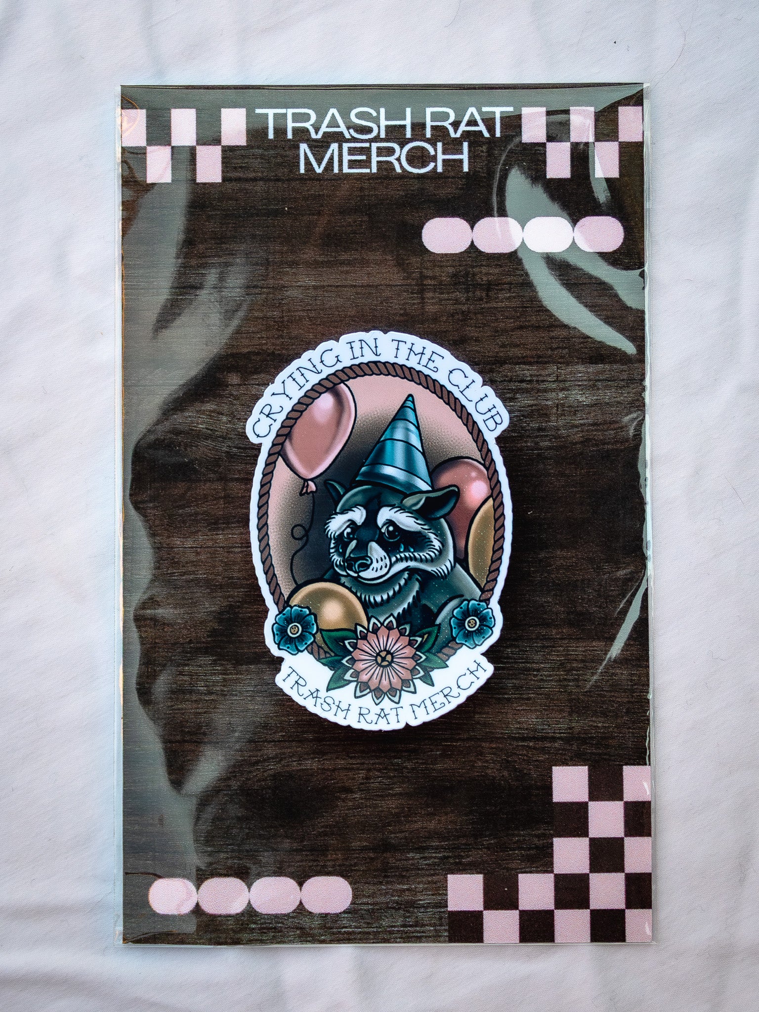 Crying In the Club Raccoon Sticker