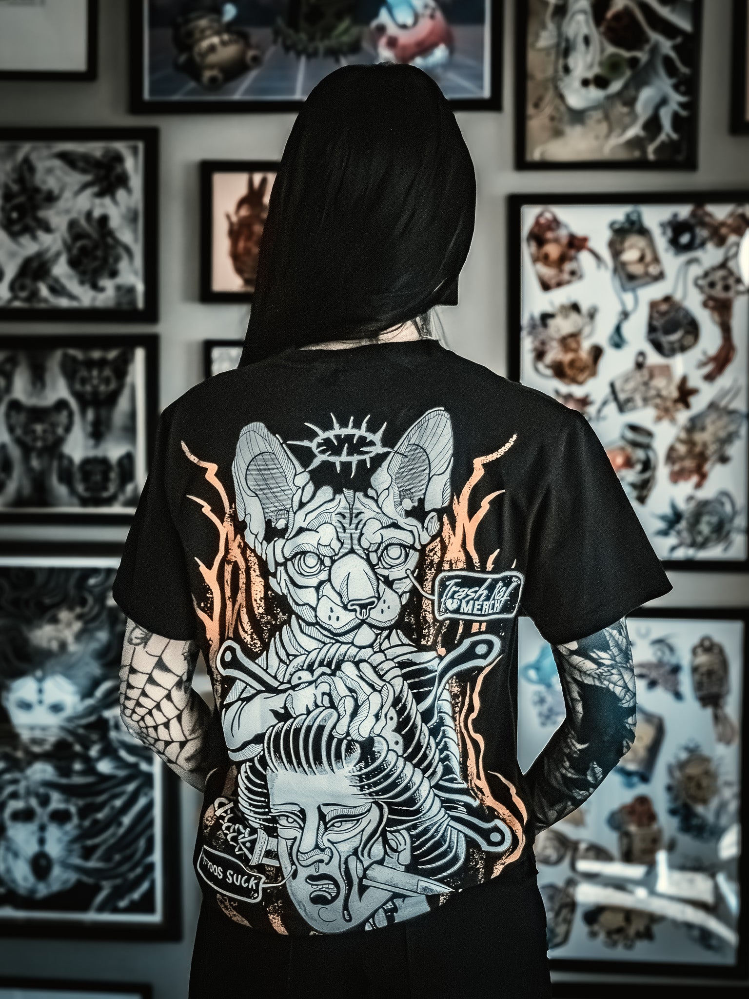tattoos suck x trash rat merch collab