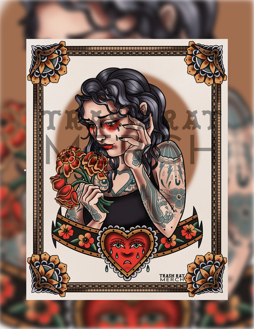 Crybaby Traditional Tattoo Girl