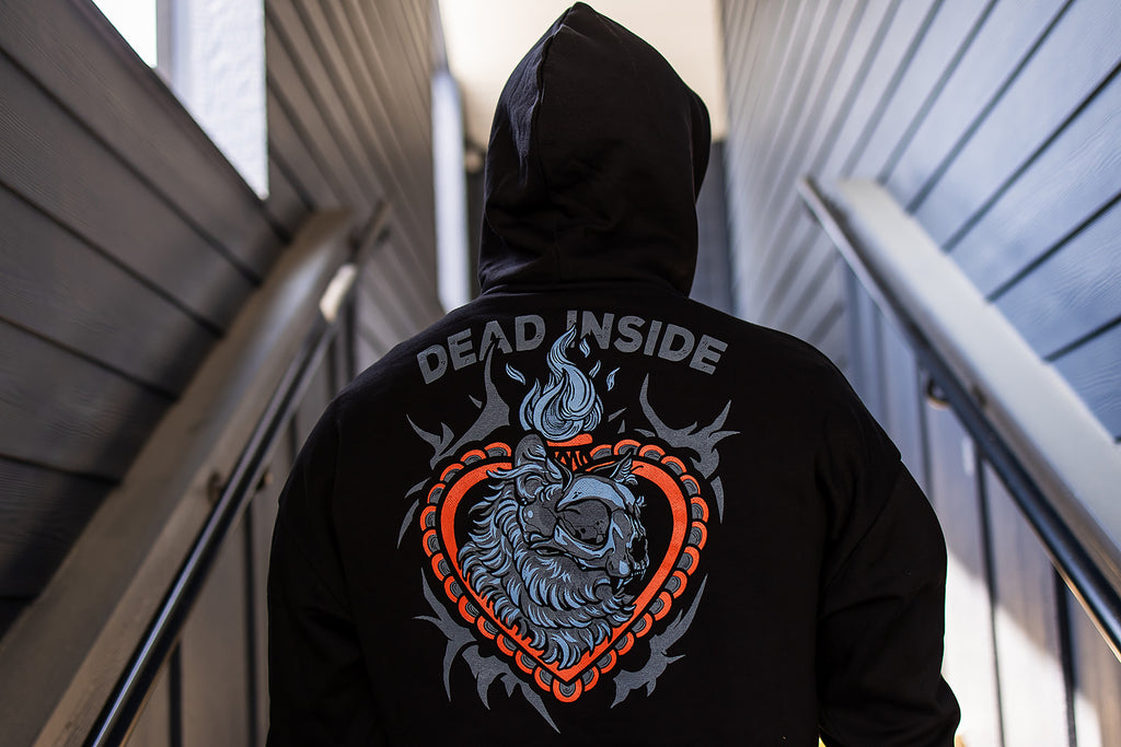 Dead Inside Quarter Zip Crop Hoodie