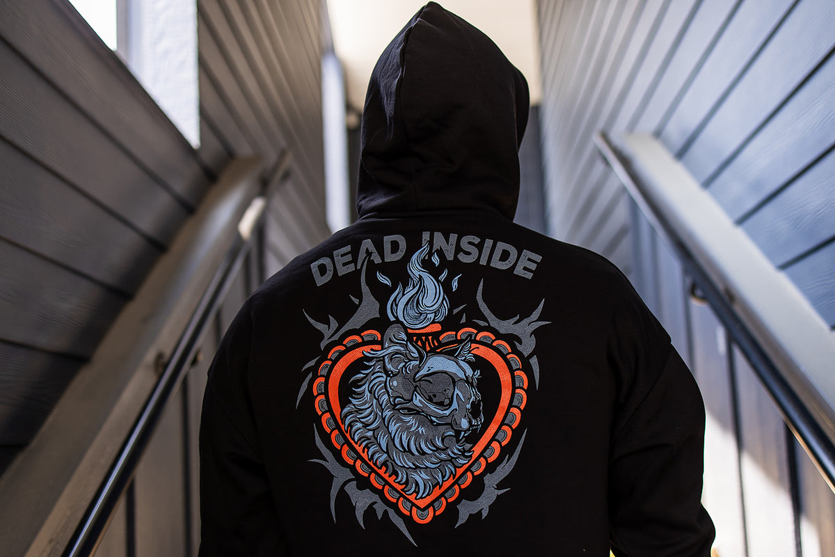 Dead Inside Quarter Zip Crop Hoodie